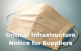 Critical infrastructure notice for supliers